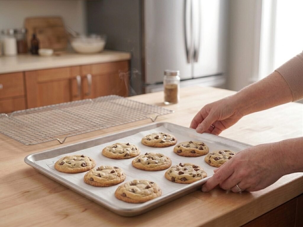 Classic Chocolate Chip Cookies - Let them finish on the sheet