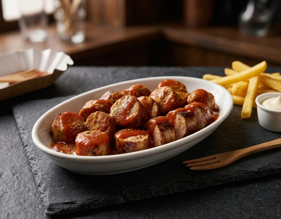 homemade German Currywurst