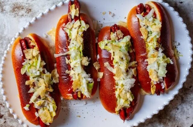 Hot Dog Side Dishes With Vinegared Iceberg Lettuce Cd74