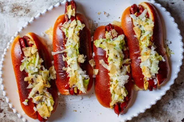 Hot Dog Side Dishes: Vinegared Iceberg & Chips