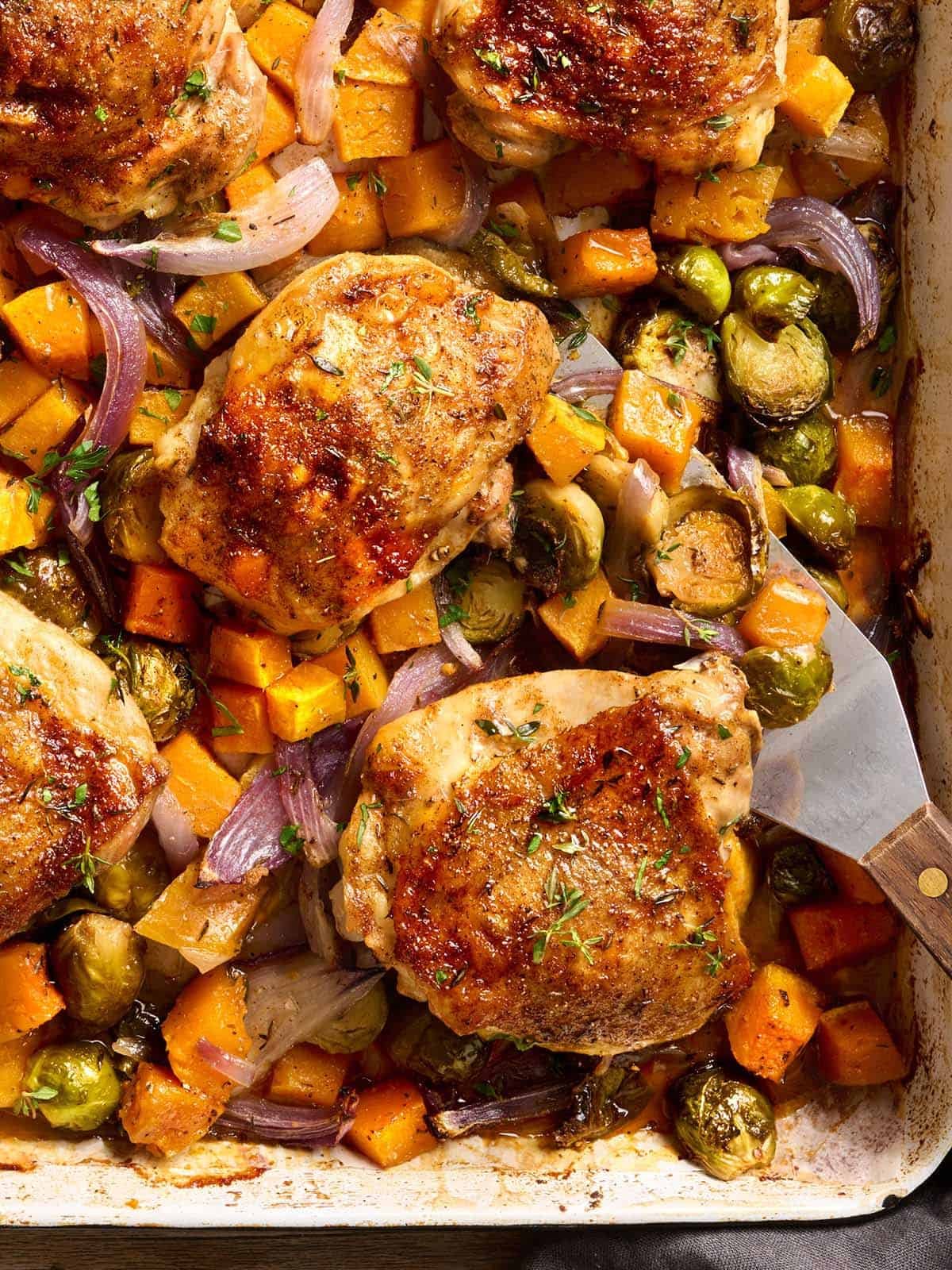 Sheet Pan Chicken Thighs with Roasted Vegetables