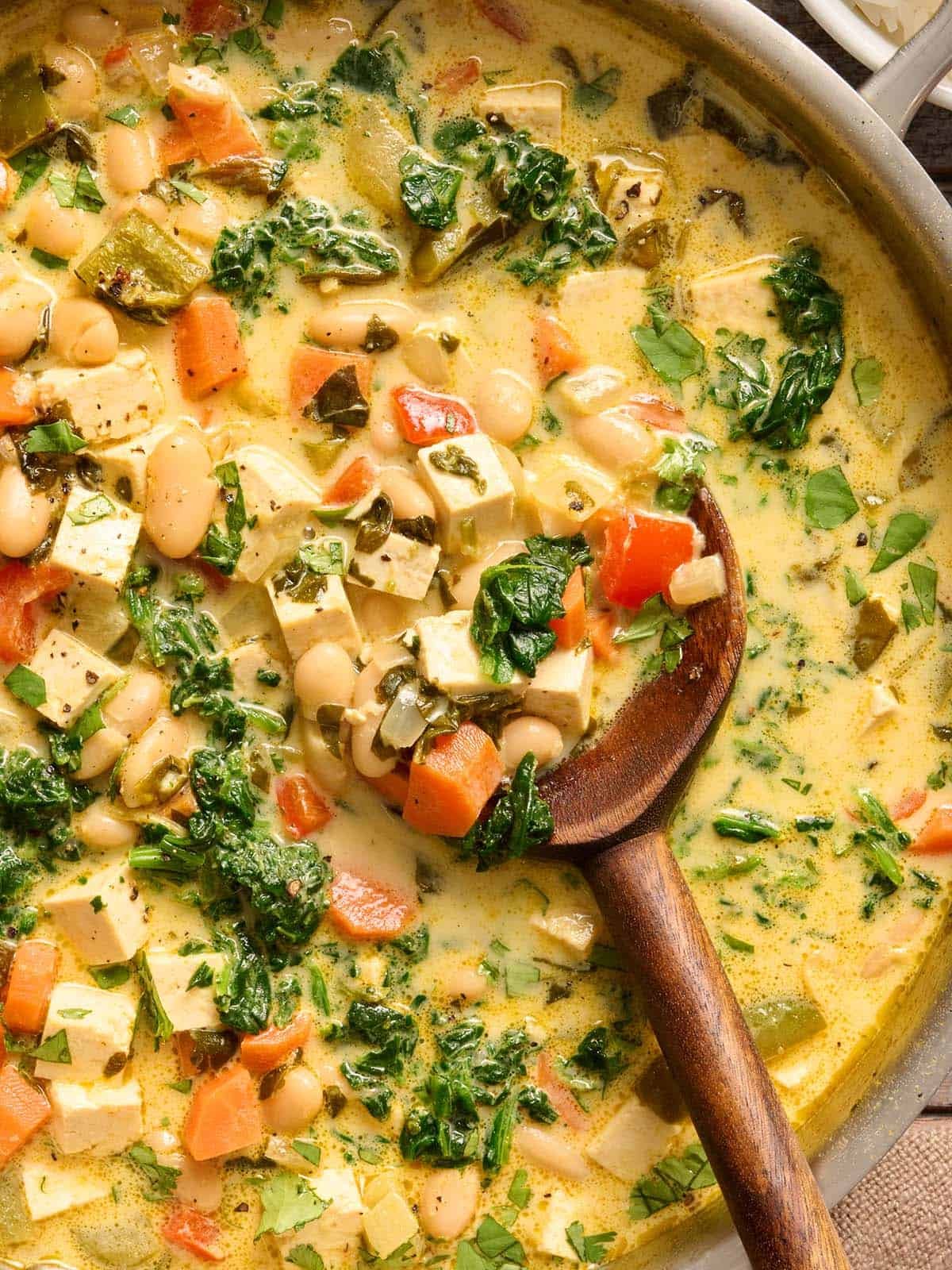 Easy Coconut Curry Beans and Greens Recipe